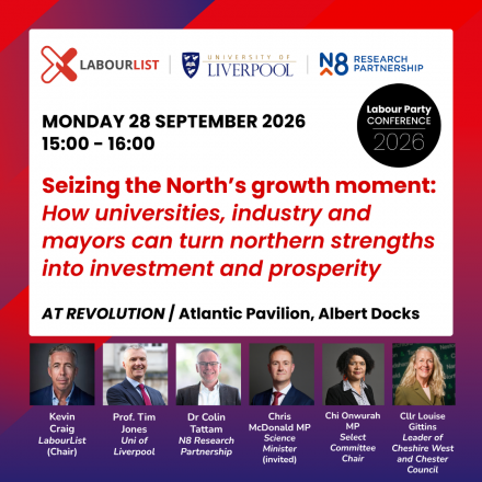 LabourList event poster, includes event title and speaker headshots.